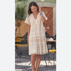 Sundance Cream Lace Midi Dress